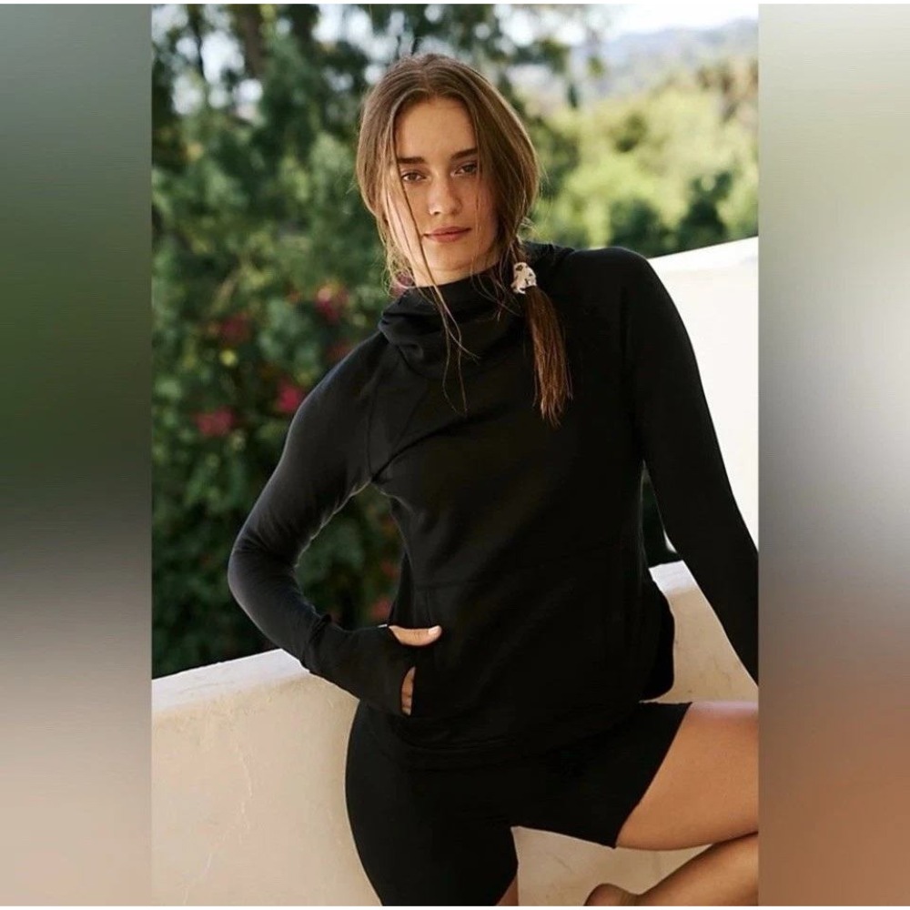 NWT Free People‎ Movement Keepin Cozy Long Sleeve Hoodie Black XL